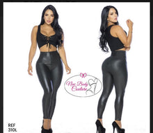 Load image into Gallery viewer, Faux leather High waist skinny push up effect with shaper leggings 1010
