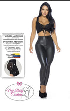 Load image into Gallery viewer, Faux leather High waist skinny push up effect with shaper leggings 1010