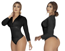 Load image into Gallery viewer, 4654 faux leather Bodysuits compression Body's con faja de mediana compresion Pantyblusa