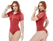 Load image into Gallery viewer, 4827 Top Lace shaping Bodysuits Tummy control medium compression Body's con faja de mediana compresion