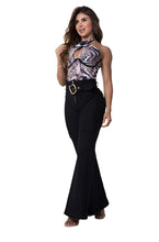 Load image into Gallery viewer, High waist flared push up effect leggings 564