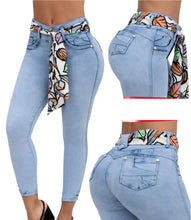 Load image into Gallery viewer, 6717 Colombian High waits butt lifter Jean's Colombianos Cintura Alta Levanta Cola