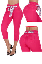 Load image into Gallery viewer, 6803 Colombian High waits butt lifter Capri Colombianos Cintura Alta Levanta Cola