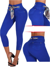 Load image into Gallery viewer, 6806 Colombian High waits butt lifter Capri Colombianos Cintura Alta Levanta Cola