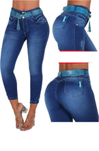 Load image into Gallery viewer, 6807 Colombian High waits butt lifter Capri Colombianos Cintura Alta Levanta Cola