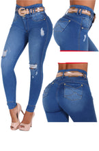 Load image into Gallery viewer, 6809 Colombian High waits butt lifter Jean's Colombianos Cintura Alta Levanta Cola
