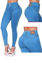 Load image into Gallery viewer, 7304 Jean's Colombianos Cintura Alta levanta cola butt lifter high waist faja