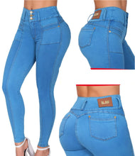 Load image into Gallery viewer, 7304 Jean's Colombianos Cintura Alta levanta cola butt lifter high waist faja