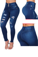 Load image into Gallery viewer, 7306 Jean's Colombianos Cintura Alta levanta cola butt lifter high waist faja