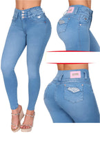 Load image into Gallery viewer, 7311 Jean's Colombianos Cintura Alta levanta cola butt lifter high waist faja