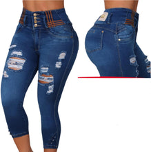 Load image into Gallery viewer, 7407 Jean's Capri Colombianos Cintura Alta levanta cola butt lifter high waist faja