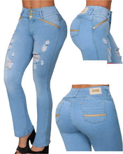 Load image into Gallery viewer, 7411 Jean's Colombianos Cintura Alta levanta cola butt lifter high waist flared