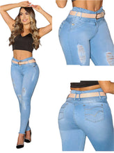 Load image into Gallery viewer, 7501 Jean's Colombianos Cintura Alta levanta cola butt lifter high waist faja