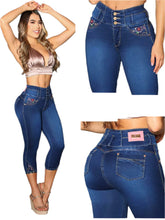 Load image into Gallery viewer, 7502 Jean's Capri Colombianos Cintura Alta levanta cola butt lifter high waist faja