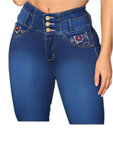 Load image into Gallery viewer, 7502 Jean's Capri Colombianos Cintura Alta levanta cola butt lifter high waist faja