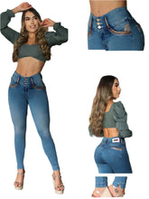 Load image into Gallery viewer, 7503 Jean's Colombianos Cintura Alta levanta cola butt lifter high waist faja