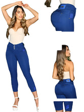 Load image into Gallery viewer, 7508 Jean's Capri Colombianos Cintura Alta levanta cola butt lifter high waist faja