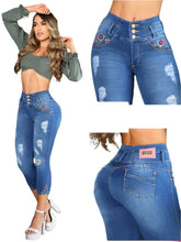 Load image into Gallery viewer, 7514 Jean's Capri Colombianos Cintura Alta levanta cola butt lifter high waist faja