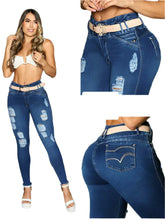 Load image into Gallery viewer, 7515 Jean's Colombianos Cintura Alta levanta cola butt lifter high waist faja