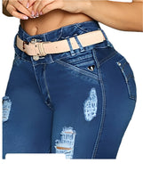Load image into Gallery viewer, 7515 Jean's Colombianos Cintura Alta levanta cola butt lifter high waist faja