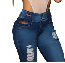 Load image into Gallery viewer, 7607 Jean's Colombianos Cintura Alta levanta cola butt lifter high waist faja