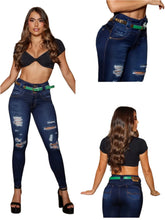 Load image into Gallery viewer, 7610 Jean's Colombianos Cintura Alta levanta cola butt lifter high waist faja