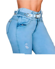 Load image into Gallery viewer, 7714 Jean's Colombianos Cintura Alta levanta cola butt lifter high waist flared