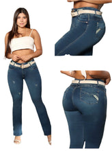 Load image into Gallery viewer, 7913 Jean's Colombianos Cintura Alta levanta cola butt lifter high waist flared tummy control