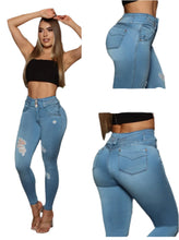 Load image into Gallery viewer, 8001 Jean's Colombianos Cintura Alta levanta cola butt lifter high waist tummy control