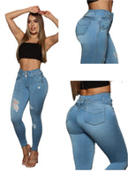 Load image into Gallery viewer, 8001 Jean's Colombianos Cintura Alta levanta cola butt lifter high waist tummy control