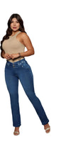 Load image into Gallery viewer, 8015 Jean's Colombianos Cintura Alta levanta cola butt lifter high waist flared tummy control