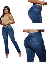 Load image into Gallery viewer, 8015 Jean's Colombianos Cintura Alta levanta cola butt lifter high waist flared tummy control