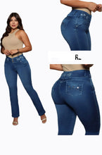 Load image into Gallery viewer, 8015 Jean's Colombianos Cintura Alta levanta cola butt lifter high waist flared tummy control