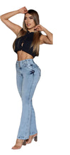 Load image into Gallery viewer, 8018 Jean's Colombianos Cintura Alta levanta cola butt lifter high waist flared tummy control