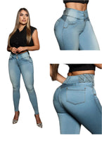 Load image into Gallery viewer, 8019 Jean's Colombianos Cintura Alta levanta cola butt lifter high waist tummy control