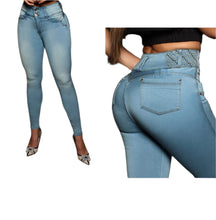 Load image into Gallery viewer, 8019 Jean's Colombianos Cintura Alta levanta cola butt lifter high waist tummy control