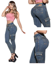 Load image into Gallery viewer, 8113 Jean's Colombianos Cintura Alta levanta cola butt lifter high waist tummy control