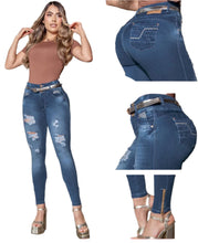 Load image into Gallery viewer, 8123 Jean's Colombianos Cintura Alta levanta cola butt lifter high waist tummy control