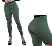 Load image into Gallery viewer, 8214 Jean's Colombianos Cintura Alta levanta cola butt lifter high waist tummy control push up effect skinny