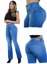 Load image into Gallery viewer, 8217 Flared Jean's Colombianos Cintura Alta levanta cola butt lifter high waist tummy control