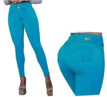 Load image into Gallery viewer, 8219 Jean's Colombianos Cintura Alta levanta cola butt lifter high waist tummy control push up effect skinny