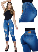 Load image into Gallery viewer, colombian Capri 8218 High waits butt lifter Colombianos Cintura Alta Levanta Cola pescador tobillero ankle