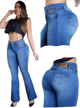Load image into Gallery viewer, Colombian Flared Jeans Bon Bon up 8445 butt lifter high waist tummy control DIFFERENT MODELS