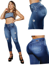 Load image into Gallery viewer, colombian Capri 8218 High waits butt lifter Colombianos Cintura Alta Levanta Cola pescador tobillero ankle