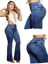 Load image into Gallery viewer, Colombian Flared Jean's Bon Bon up 8934 butt lifter high waist tummy control push up