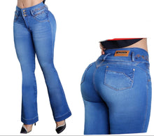 Load image into Gallery viewer, Colombian Flared Jean's Bon Bon up 8335 butt lifter high waist tummy control