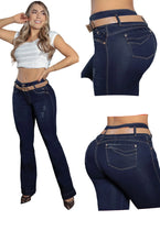 Load image into Gallery viewer, Colombian Flared Jean's Bon Bon up 8503 butt lifter high waist tummy control push up