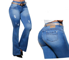 Load image into Gallery viewer, Colombian Flared Jean's Bon Bon up 8926 butt lifter high waist tummy control push up