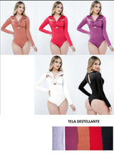 Load image into Gallery viewer, 4820 metalic knit Top Bodysuits Tummy control medium compression Body&#39;s con faja de mediana compresion
