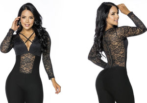 Jumpsuit tummy control butt lifter fashion enterizo 6083
